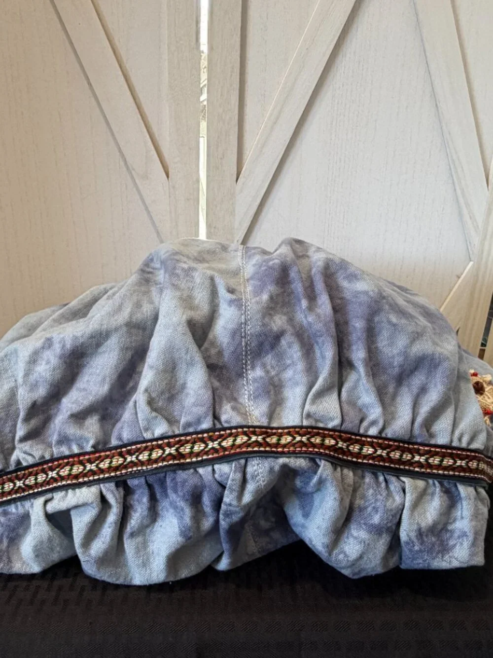 Free People Blue Tie-Dye Embroidered Boho Hobo Shoulder Bag